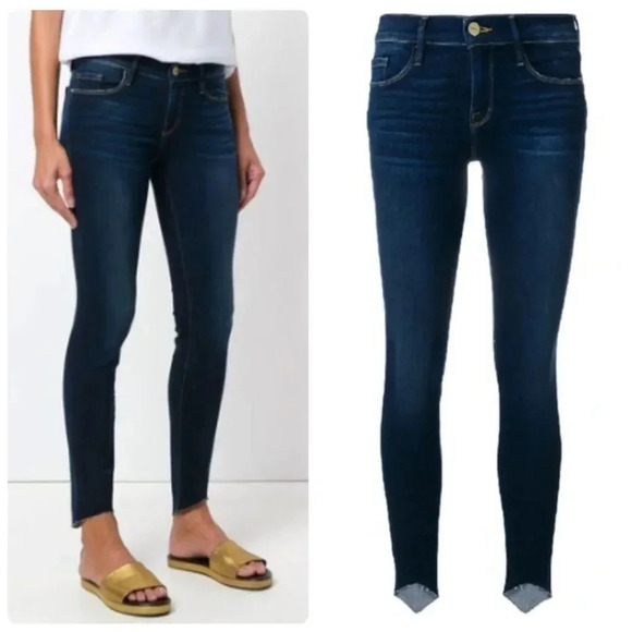 Frame Le Skinny de Jeanne Scoop Jeans in Baylis Size 24 - Picture 1 of 11